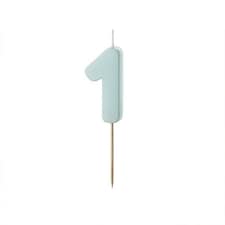 Mint Green Number 1 Shaped Candle 5.5cm
