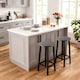 image 5 of Groundlevel Set Of 2 Wooden Tall Bar Stools Bar Chair Breakfast Kitchen Counter | Grey | Grey