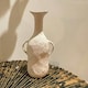 image 2 of Hestia Tapered Metal Vase with Handles  - White