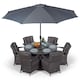 image 2 of Arizona Round 6 Seater Rattan Patio Dining Set | Grey | Grey