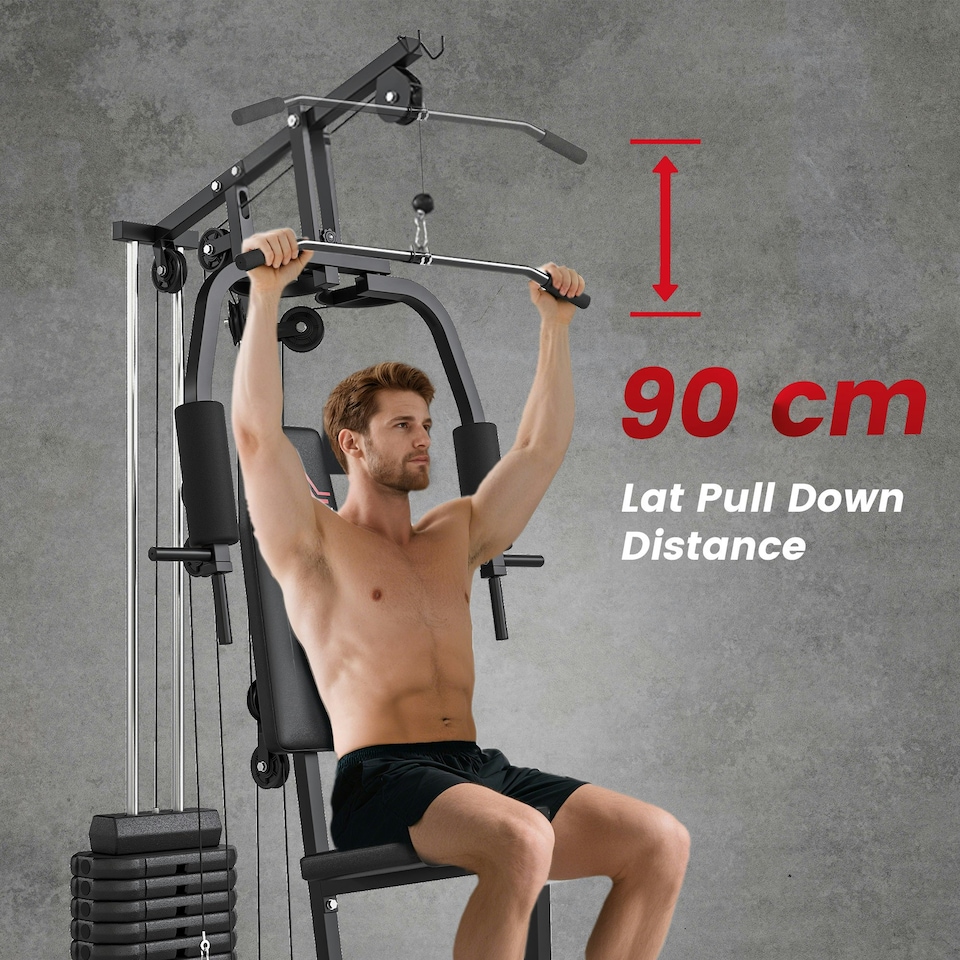 image 1 of HOMCOM Multifunction Home Gym Machine with 45kg Weights for Full Body Workout