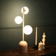 image 3 of ValueLights Marlow Blush Pink 3 Way Bedside Table Lamp with Glass Globe Lampshades Light - Bulbs Included