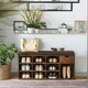 image 6 of 10 Compartment Shoe Storage Bench Industrial Rustic Brown Brown