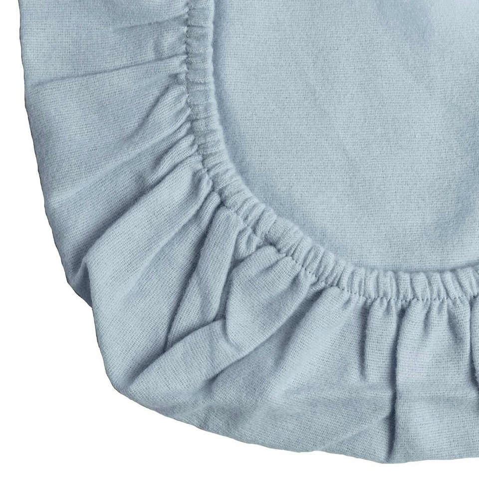 image 1 of Homescapes Blue Brushed Cotton Fitted Cot Sheet Pair, 60 x 120 cm | Blue