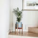 image 9 of Anzio Stone Planter with Wooden Stand - Ceramic - L24 x W24 x H38.5 cm - White | White