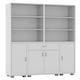 image 2 of Multi-Compartment Cabinet with 3-Tier Bookshelves and 1-Drawer White | Unit Colour: White