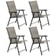 image 1 of Yaheetech Set of 4 Outdoor Texteline Folding Dining Chairs with Backrest-Brown | Brown | Brown | One Size
