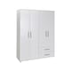image 4 of Adore Matt White 4 Door 2 Drawer Combi Wardrobe with Shelves White