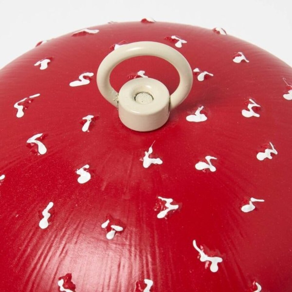 image 1 of Homescapes Red Mushroom Hanging Bird Feeder