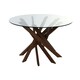 image 1 of Dining Table DKD Home Decor Crystal Brown Transparent Walnut 120 x 120 x 76 cm
