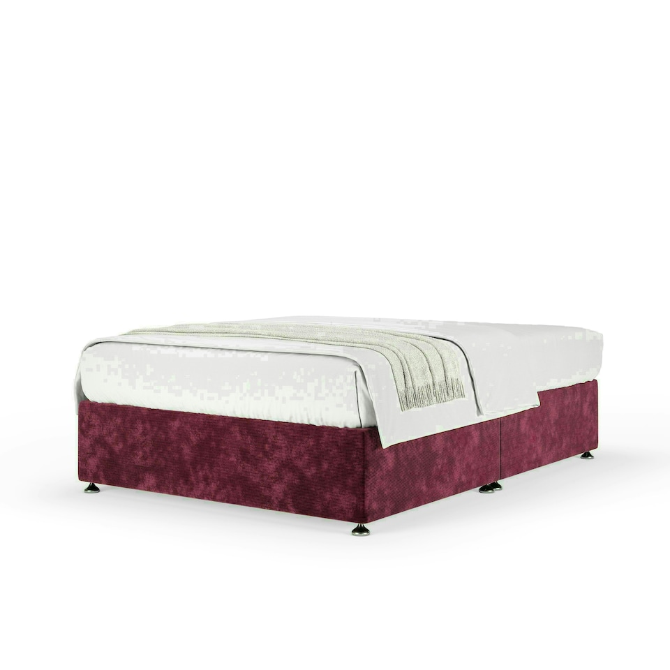 image 1 of Aubergine Chenille No Drawer Divan Base King Size