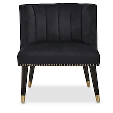 Interiors by Premier Black Velvet Chair for Living Room, Chair with Velvet Upholstery, Dining Chair for Lounge, Dinner, Home