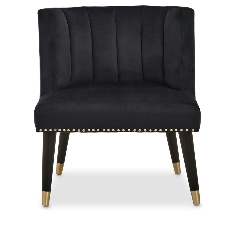 image 1 of Interiors by Premier Black Velvet Chair for Living Room, Chair with Velvet Upholstery, Dining Chair for Lounge, Dinner, Home