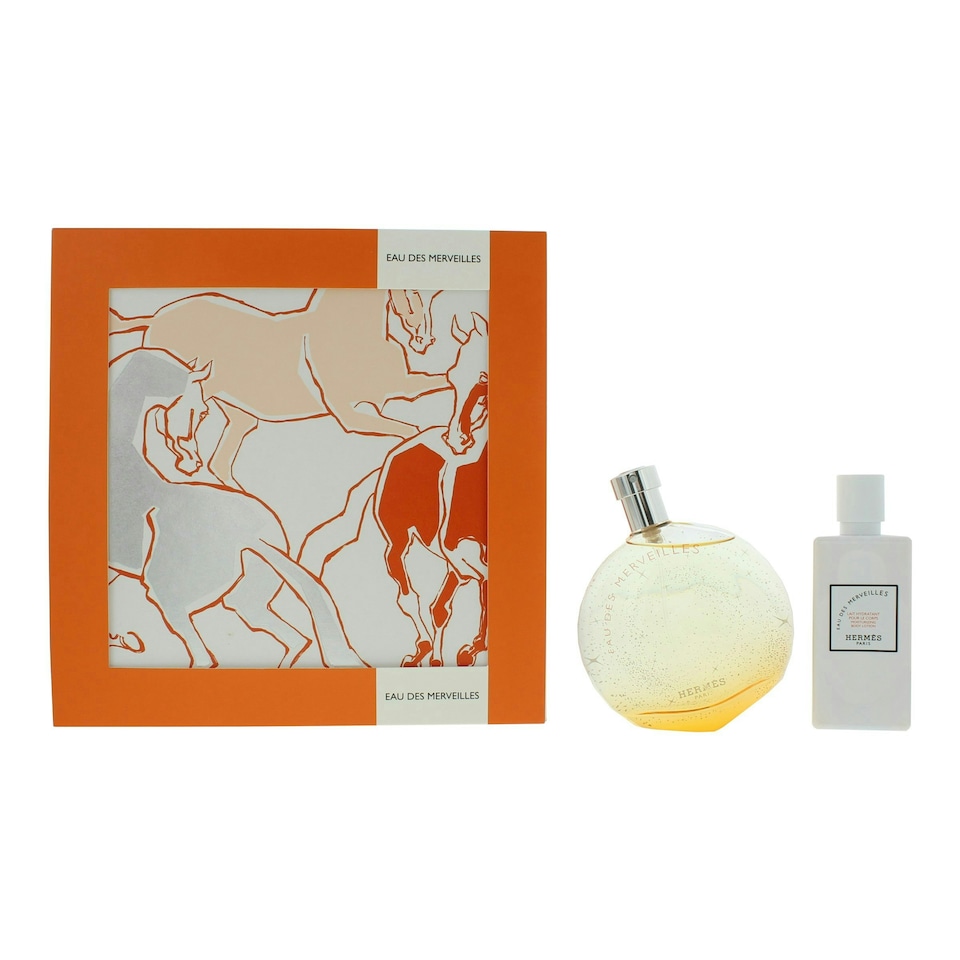Hermes Eau Des Merveilles Eau de Toilette 100ml + Body Lotion 80ml Gift Set