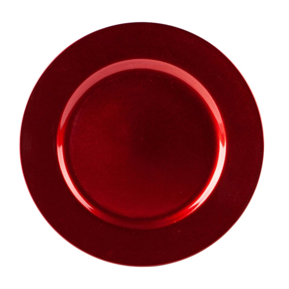 image 1 of Argon Tableware Metallic Charger Plate - 33cm - Red Red