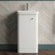 image 9 of Balterley Curve Modern Bathroom Floor Standing 1 Door Vanity Unit Basin | White | Gloss White
