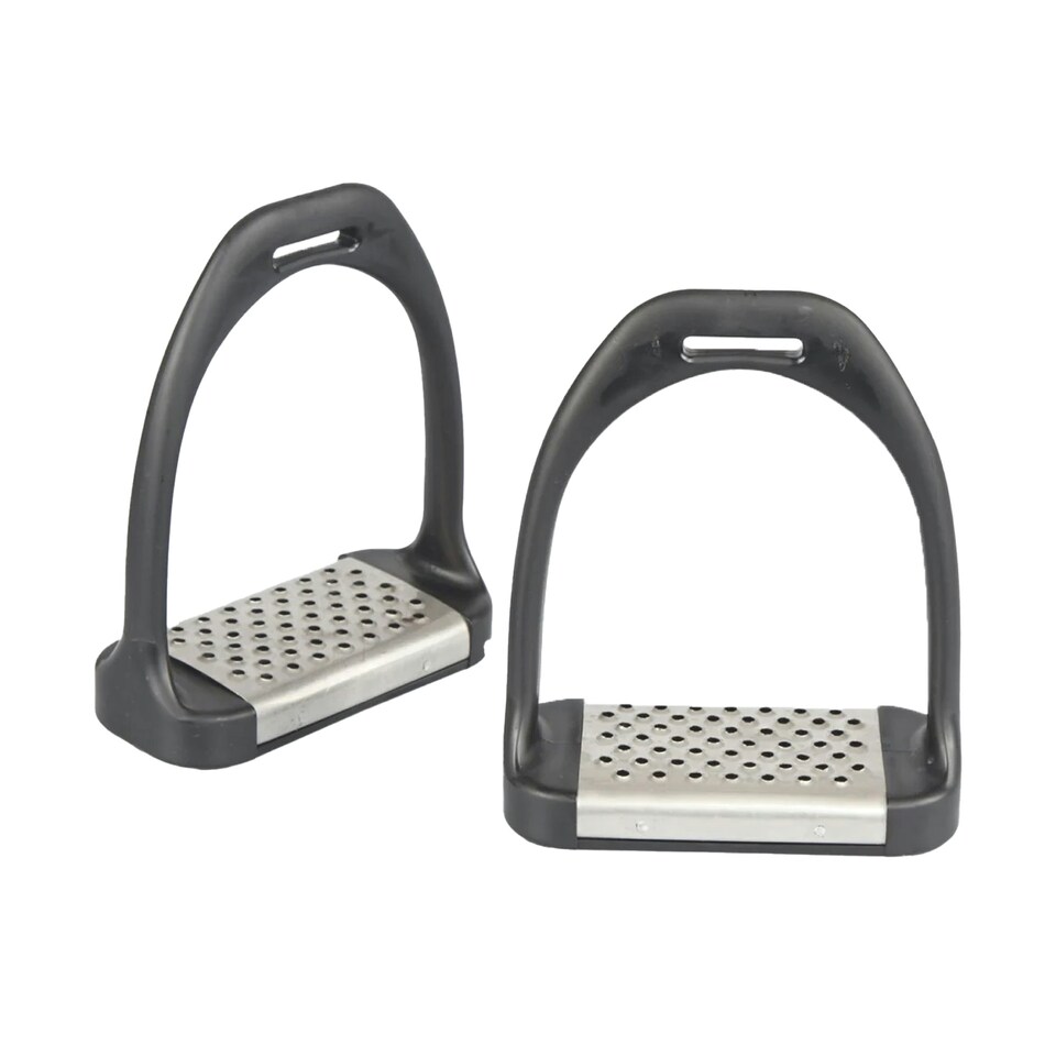 image 1 of Shires Metal Horse Stirrups - Black - 4.5in