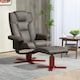image 2 of HOMCOM Reclining Armchair with Footstool and Adjustable Backrest, Brown