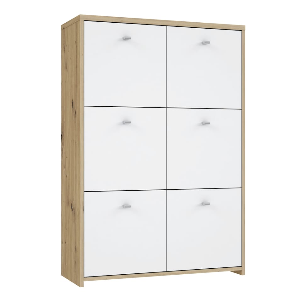 image 1 of Best Chest Storage Cabinet with 6 Doors in Artisan Oak/White