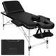 image 1 of Massage Table - 3-zone bed with aluminium frame, 5cm pad, folding, adjustable | Black | black | 1