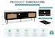 image 3 of Modern Black Rattan TV Stand Cabinet with Two Cupboards and Shelves TV Unit - W150 x D40 x H52cm