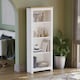 image 2 of Vida Designs Arlington 4 Tier Bookcase Shaker Style Display Storage, White & Oak