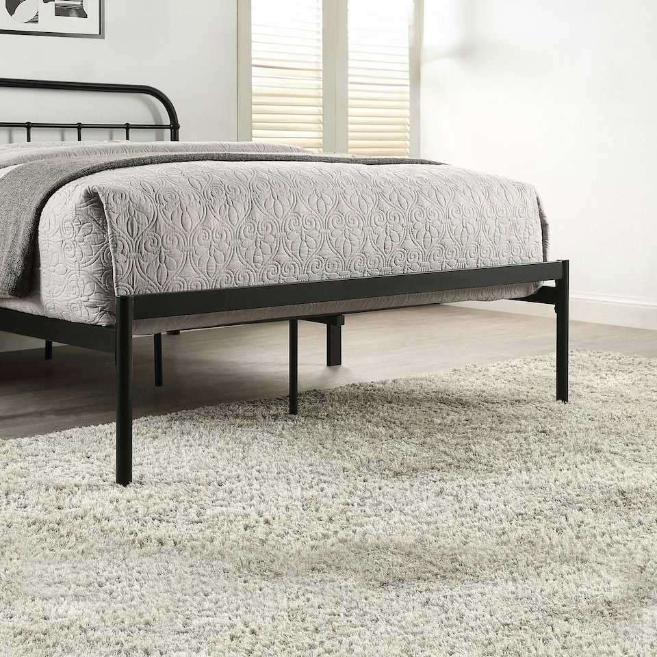 image 1 of Aldbury Modern Traditional Style Black Metal Bed Frame (Small Double) | Black | Black | Small Double