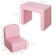 image 5 of HOMCOM Kids Mini Sofa Armchair Seat 2 In 1 Table Chair Set for 3 years | Pink | One Size