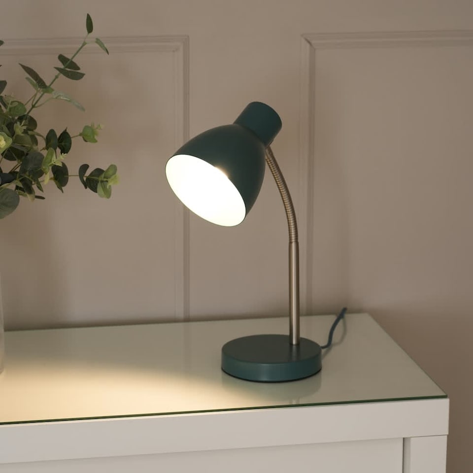 image 1 of ValueLights Keela Teal Adjustable Flexi Neck Desk Table Lamp