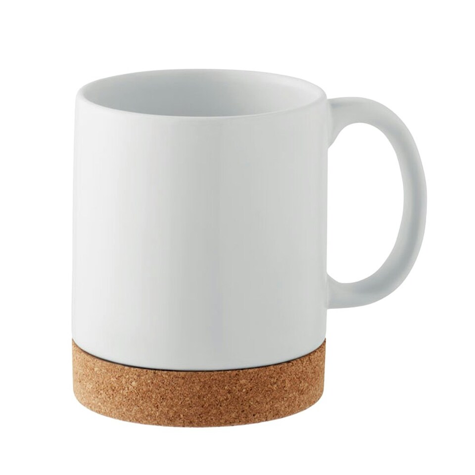 image 1 of MidOcean Karoo Cork Ceramic 280ml Mug - White - One Size