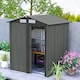 image 9 of Outsunny 5ft x 4ft Garden Shed, Metal Tool Storage Shed with Sliding Door, Sloped Roof and Foundation Kit for Garden, Patio, Grey Wood Effect | Grey | 1
