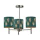 image 7 of Set of 2 Brea - Antique Brass 3 Arm Semi Flush Fittings Only Bronze