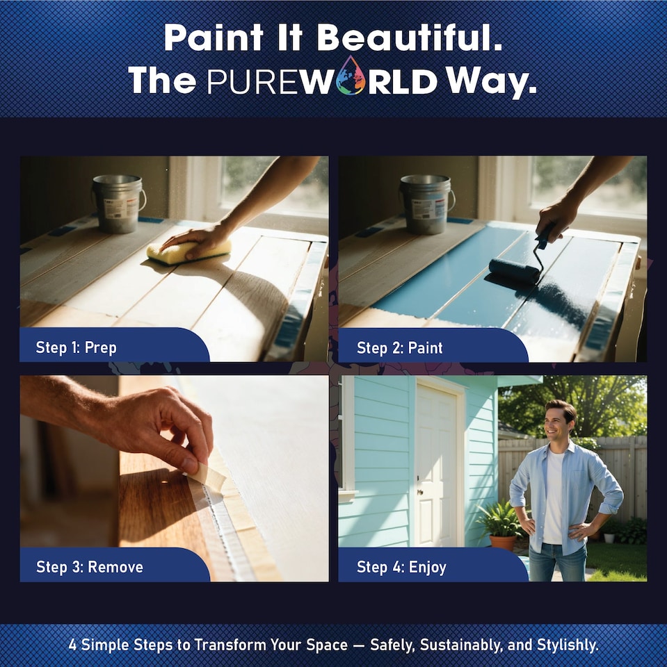 image 1 of PUREWORLD All-in-One Paint & Primer - Multi-Surface Interior & Exterior, Walls & Wood - Sage Green - 1L - Matt