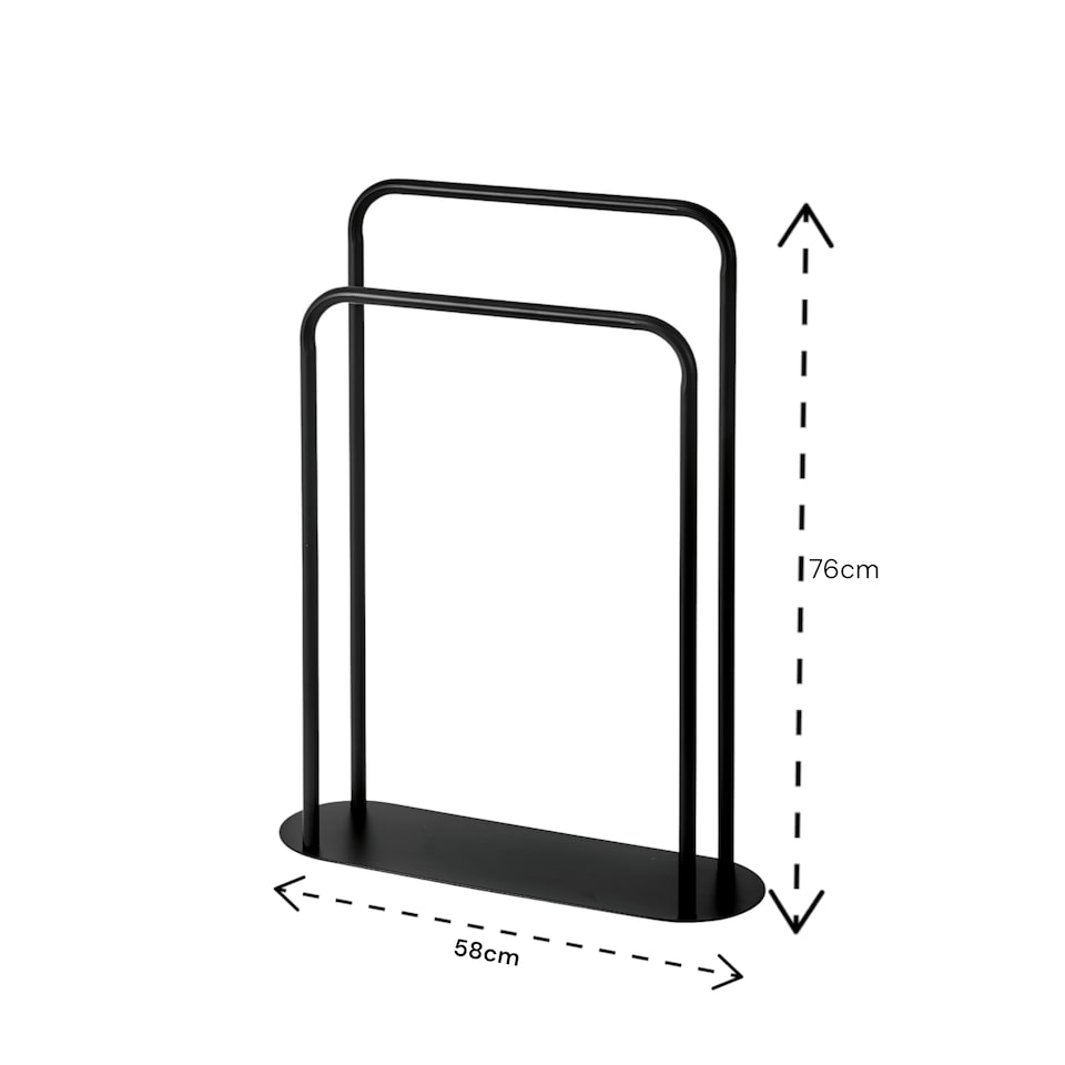 image 1 of Showerdrape Aspen Freestanding Black Towel Storage Stand | Black | Black | 1