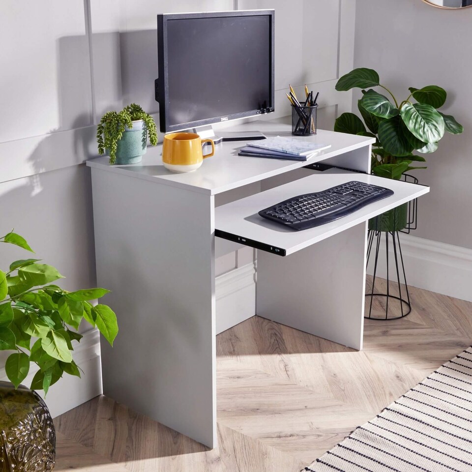 image 1 of Computer Desk PC Laptop Table Home Office Study Workstation | Grey