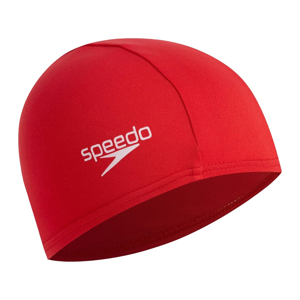 image 1 of Speedo Unisex Adult Polyester Swim Cap - Red - One Size