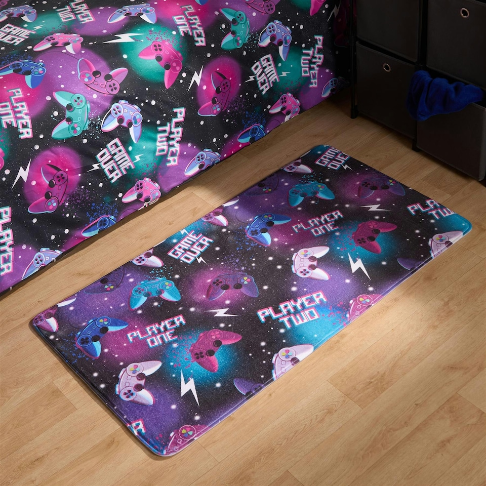 image 1 of OHS Kids Gaming Rug Super Soft Washable Anti Slip Indoor Home Decor Bedroom Runner Mat Multi | 65 x 120cm