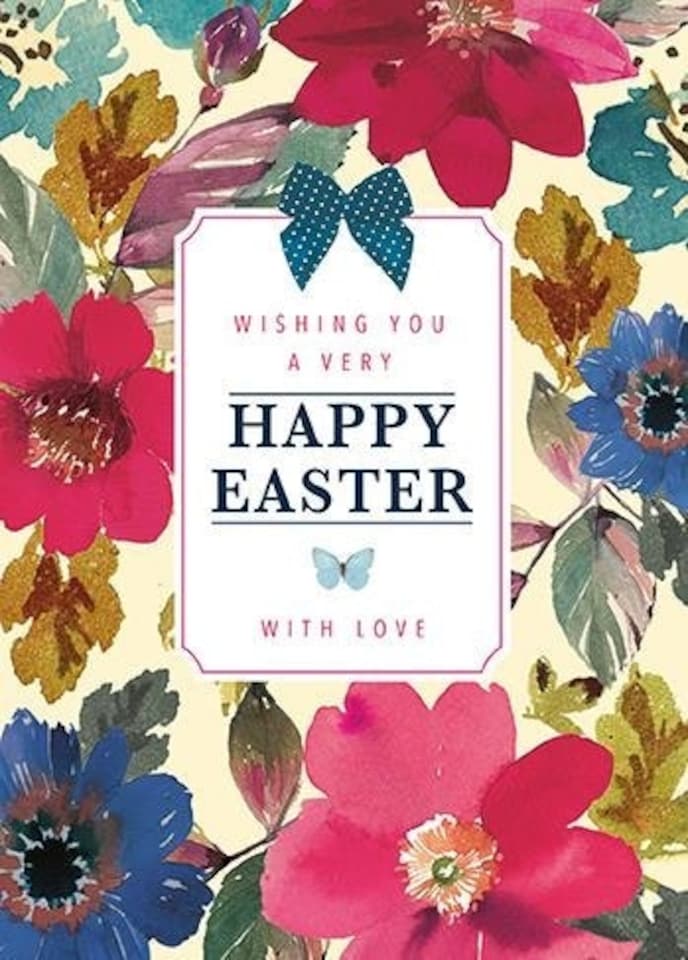 Words 'n' Wishes Easter Card for Friends and Family, 17.6 x 12.7 cms, FSC Certified and Multi-Coloured