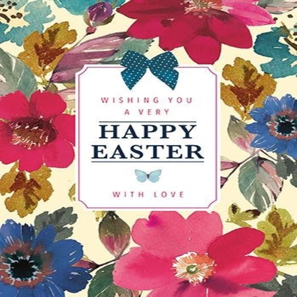 Words 'n' Wishes Easter Card for Friends and Family, 17.6 x 12.7 cms, FSC Certified and Multi-Coloured