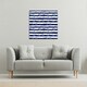 image 2 of Blue Anchors on Navy Striped Background (Canvas Print) 101 x 101 x 4cm
