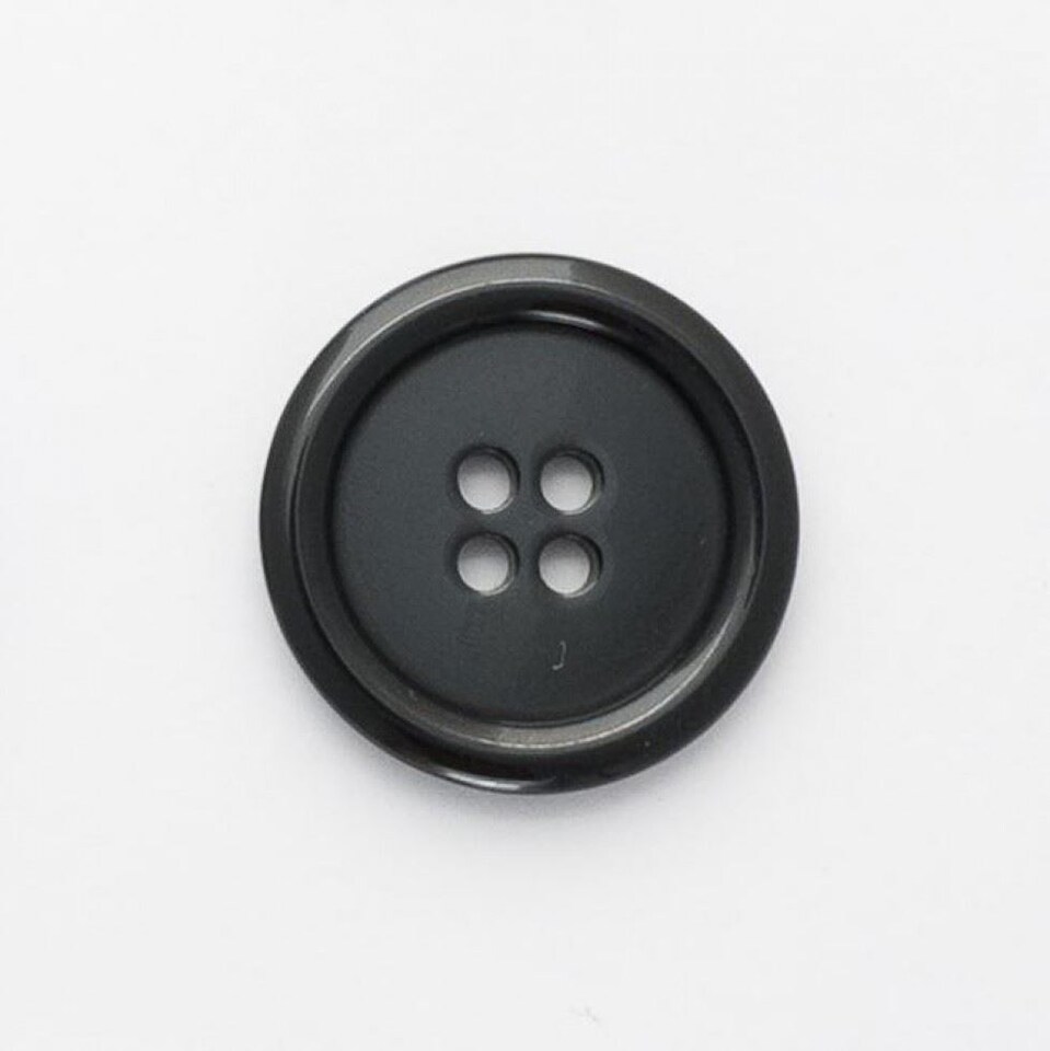 Minerva Black Round 4 Hole Plastic Coat Buttons for Dressmaking - 18mm - per value pack of 100