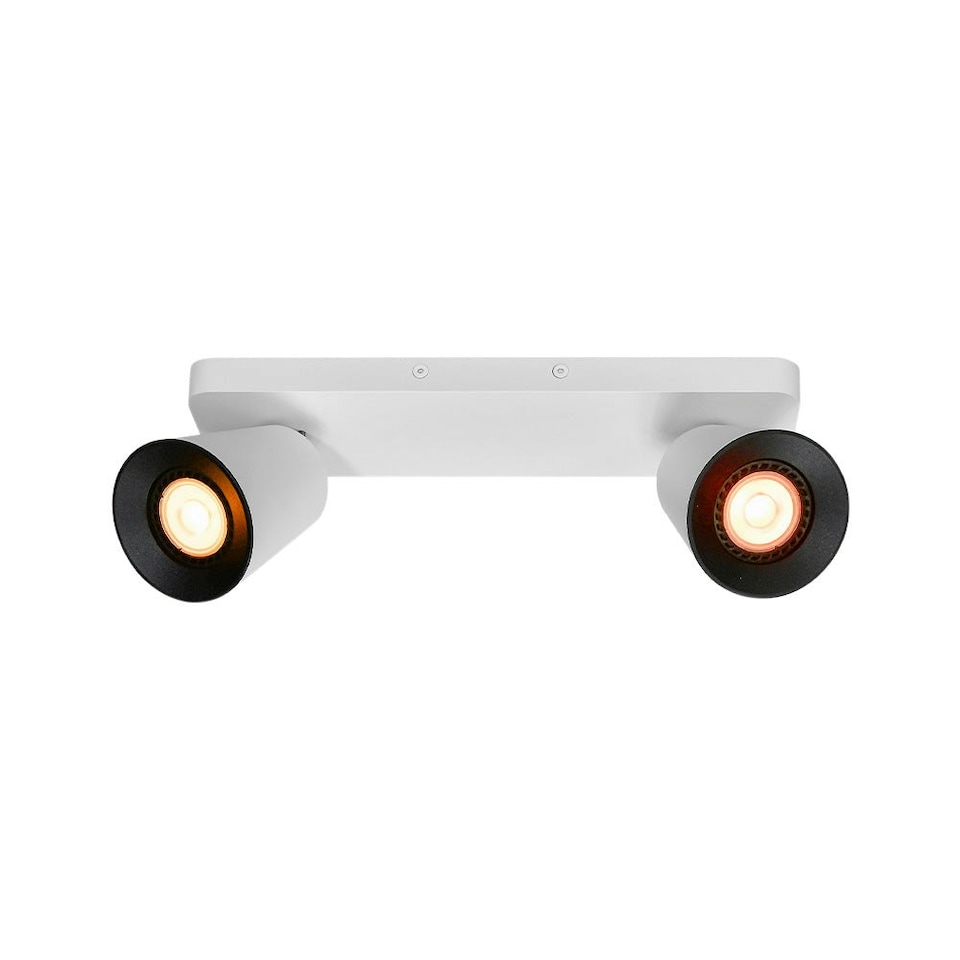 image 1 of CGC ELLI White Double Cylinder Surface Mounted Adjustable Spotlight with a choice of White, Black or Gold Inner White