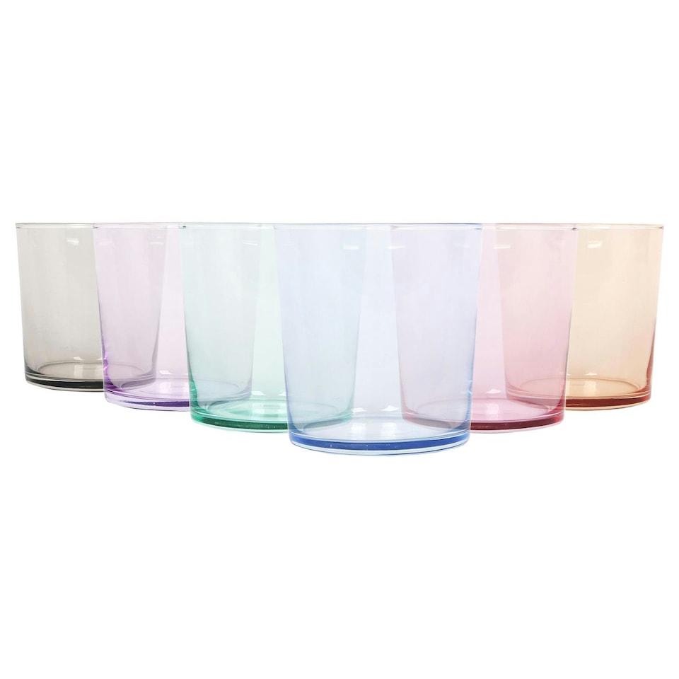 image 1 of LAV Bodega Glass Tumblers - 345ml - Full Colour - Pack of 6 Multi