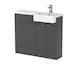 image 1 of Balterley Alrewas Contemporary 2 Door Right-Hand Floor Standing Combination Unit with Basin, Gloss Grey, 1000mm