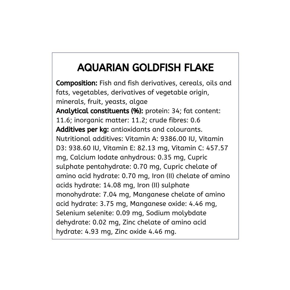image 1 of Aquarian Goldfish Food Flakes 25g Pack of 12 Aquarium Fish Food Fish Feeding Supplies