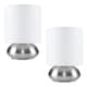 image 1 of ValueLights Pair Of Brushed Chrome Touch Table Lamps White Shades | Chrome