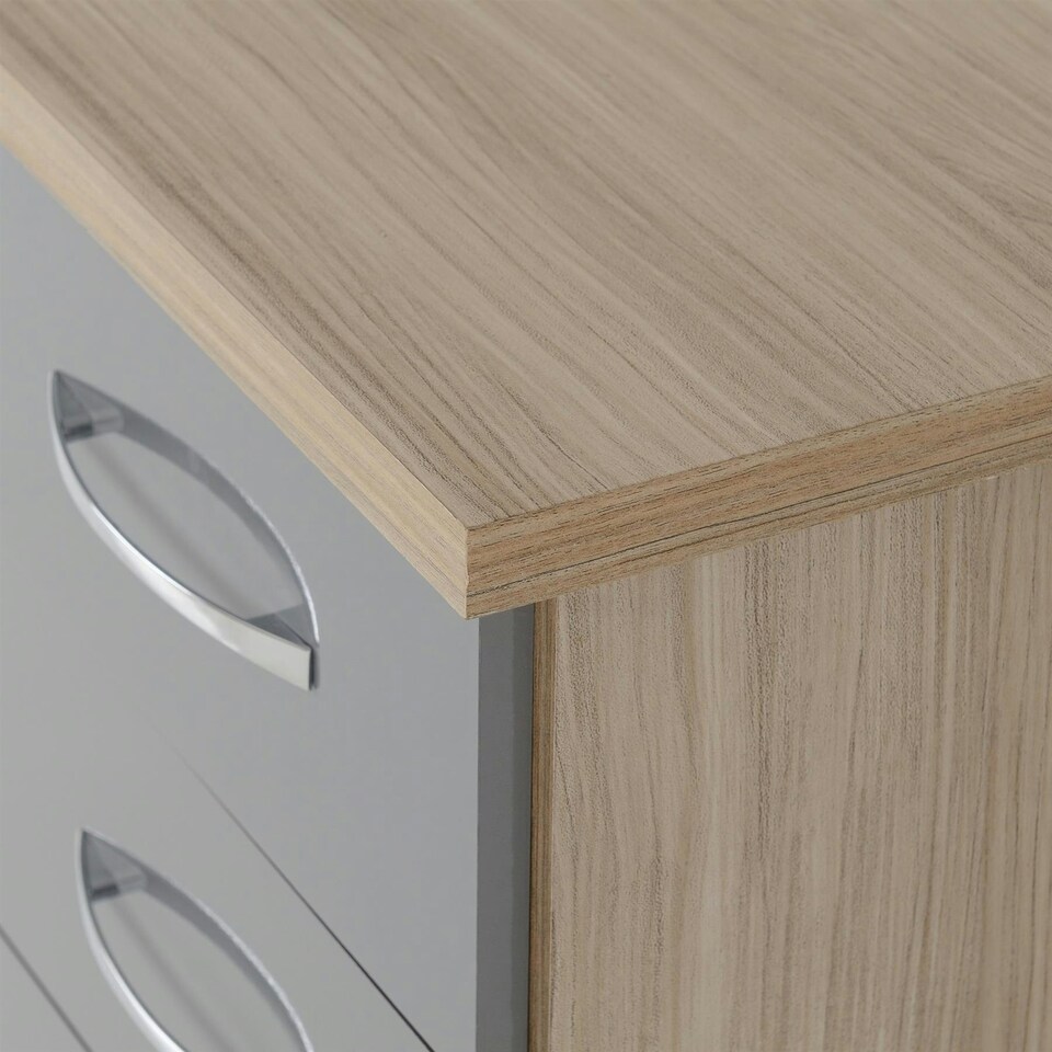 image 1 of Nevada 3 Drawer Bedside Cabinet Grey | 3D Effect Grey