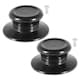 image 1 of SPARES2GO Pan Lid Knob Handle Kitchen Cookware Black Round Bakelite Hand Grip Replacements (Pack of 2) Black