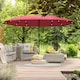 image 8 of Outsunny 4.4m Double-Sided Sun Umbrella Patio Parasol Solar Lights Khaki