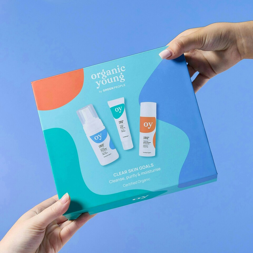 image 1 of Green People Teen Skincare Set - Face Wash, Serum & Moisturiser for Spots & Blemishes - Vegan, Cruelty-Free